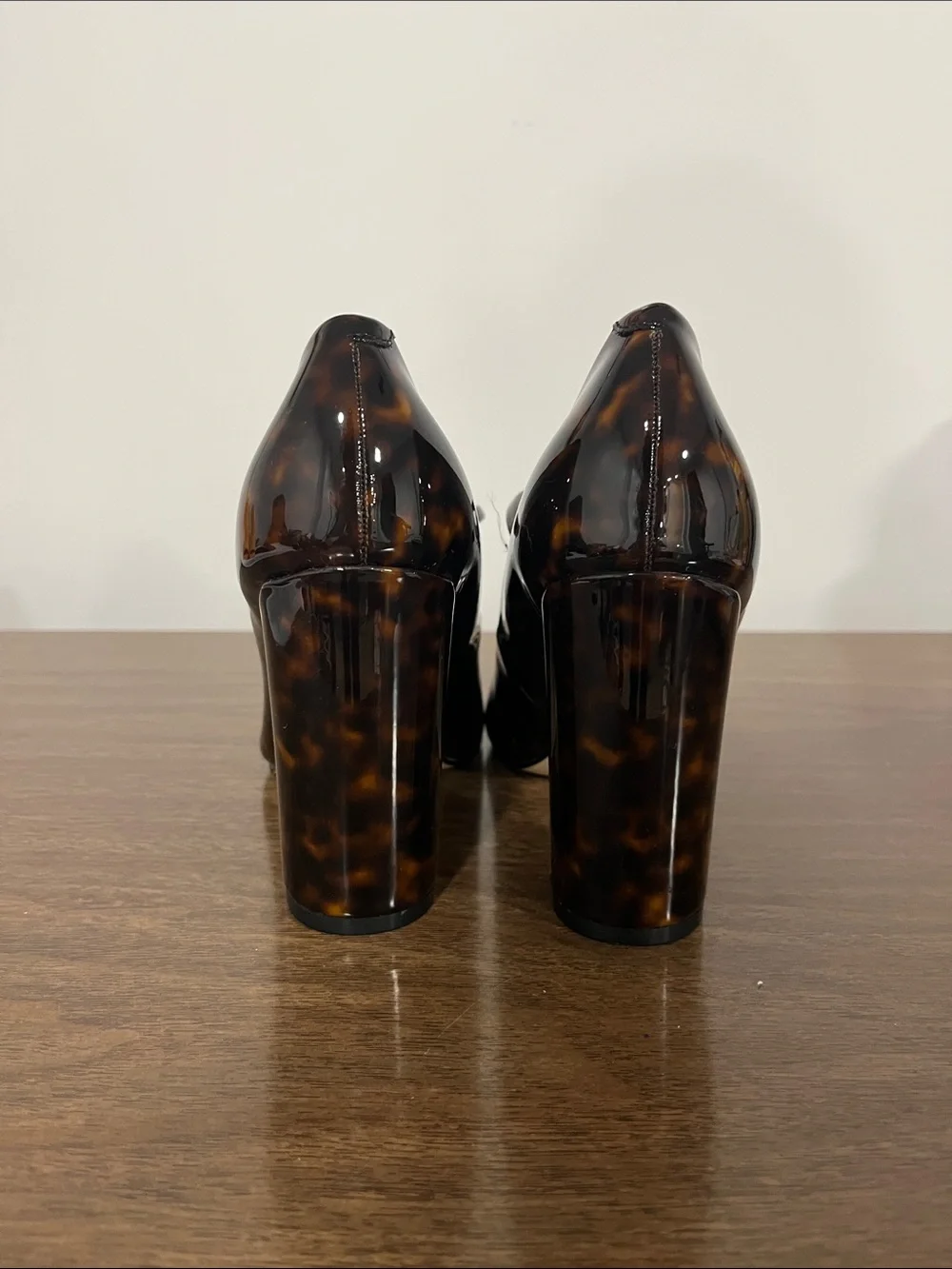 Nine West Tortoiseshell Patent Mary Jane Pointed Pumps - Brown/Black